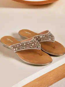 Metro Women Embellished Wedge Sandals