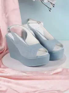 Metro Women Peep Toe Ankle Loop Wedge Heel Sandals