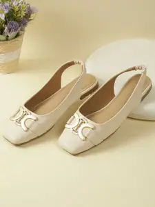 Mochi Women Square Toe Ballerinas with Bows Flats