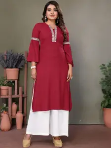 Rangita Embroidered Bell Sleeves Straight Kurta