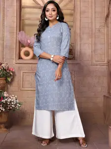 Rangita Geometric Embroidered Straight Kurta