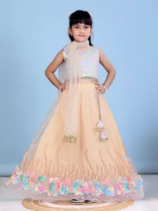 BAESD Girls Printed Ready to Wear Lehenga & Blouse With Dupatta