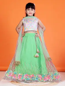 BAESD Girls Printed Ready to Wear Lehenga & Blouse With Dupatta