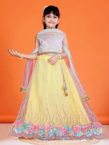 BAESD Girls Printed Ready to Wear Lehenga & Blouse With Dupatta