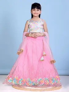 BAESD Girls Printed Ready to Wear Lehenga & Blouse With Dupatta