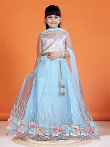 BAESD Girls Printed Sequinned Ready to Wear Lehenga & Blouse With Dupatta