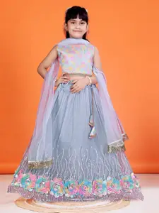 BAESD Girls Printed Ready to Wear Lehenga & Blouse With Dupatta