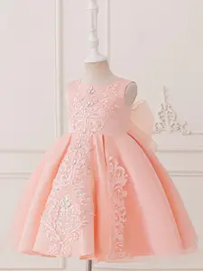 StyleCast x Revolte Girls Self Design Bow Detail Fit & Flare Dress