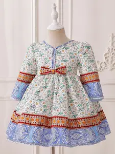 StyleCast x Revolte Girls V-Neck Floral Printed Balloon Dress