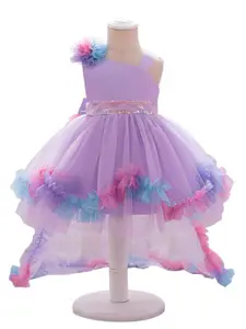 StyleCast x Revolte Girls Self Design One Shoulder Applique Gown Dress