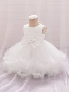 StyleCast x Revolte Girls Ruffled Fit and Flare Dress With Bow