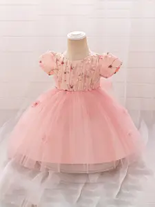 StyleCast x Revolte Girls Embroidered Puff Sleeve Fit and Flare Dress