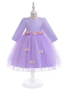 StyleCast x Revolte Girls Round Neck Fit and Flare Knee Length Dress