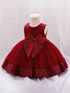 StyleCast x Revolte Girls Embellished Fit and Flare Dress With Bow