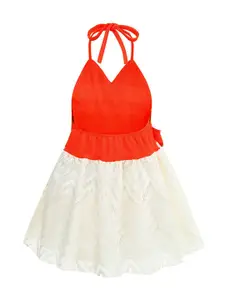 StyleCast x Revolte Girls Tie-Up Neck A-Line Dress