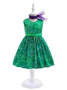 StyleCast x Revolte Girls Floral Printed Fit and Flare Dress Comes with a belt