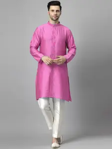 Utsav Fashion Mandarin Collar Long Sleeves Straight Kurta with Pyjamas