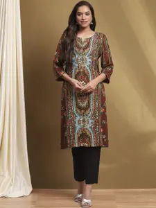 Biba Ethnic Motifs Printed Straight Kurta