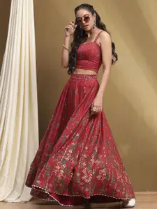 Biba Floral Printed Gotta Patti Ready to Wear Lehenga & Blouse