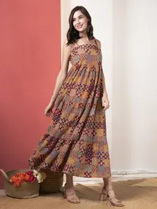 Anouk Ethnic Motifs Printed Cotton A-Line Maxi Dress
