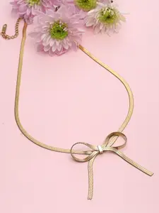 VOGUE PANASH 18KT Gold Plated Stainless Steel Tarnish-Free Bow Knot Necklace