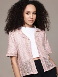 The Roadster Lifestyle Co. Boxy Chevron Casual Shirt