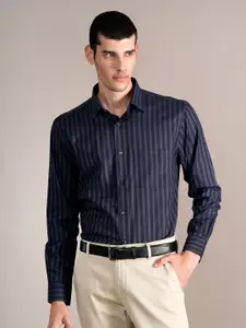 Cantabil Men Spread Collar Vertical Striped Cotton Formal Shirt