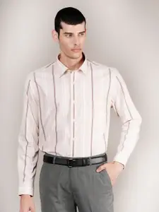 Cantabil Men Spread Collar Vertical Striped Cotton Formal Shirt