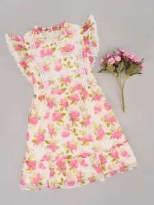 Pantaloons Junior Girls Floral Printed Fit & Flare Dress