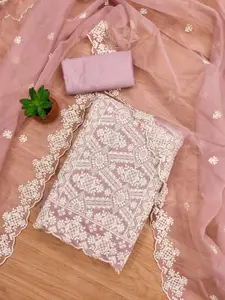 Panzora Ethnic Motifs Chanderi Embroidered Unstitched Dress Material