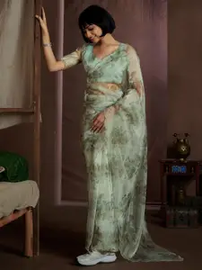 Saree mall Floral Printed Beads and Stones Sarees