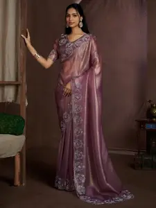 Saree mall Embellished Beads and Stones Organza Sarees