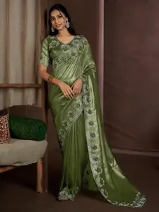 Saree mall Embellished Beads and Stones Organza Sarees