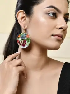 Silvermerc Designs Rhodium-Plated Floral Drop Earrings