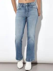 ONLY Women Flared High-Rise Light Fade Stretchable Jeans