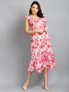 all about you Floral Printed Fit & Flare Midi Dress