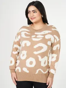 Honey Curvytude by Pantaloons Women Printed Pullover Sweater
