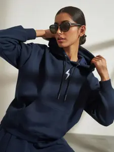 FFLIRTYGO Women Typography Printed Hooded Sweatshirt