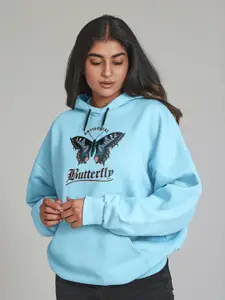 FFLIRTYGO Women Printed Hooded Sweatshirt