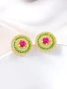 Peora Gold-Plated Contemporary Cubic Zirconia Studs