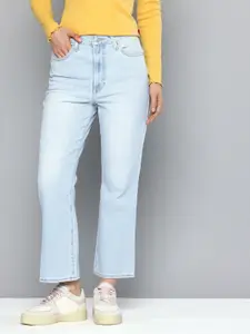 Levis Women Pure Cotton Ribcage Bootcut High-Rise Cropped Light Fade Jeans