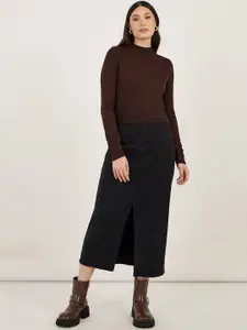 Styli Women High Neck Ribbed Fitted Pullover Sweater