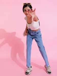 Belliskey Women Straight Fit Mid-Rise Light Fade Stretchable Jeans