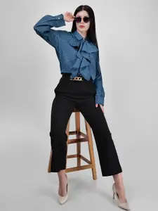 DRIRO Women Smart Spread Collar Solid Party Shirt