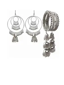 JMBW INTERNATIONAL Oxidised Silver Sterling Silver Bangle With Earrings