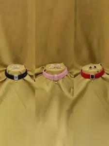 JMBW INTERNATIONAL Set Of 2 Gold-Plated Stone Studded & Beaded Necklace and Earrings