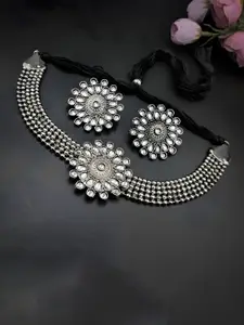 JMBW INTERNATIONAL Silver-Plated Oxidized Necklace & Earrings
