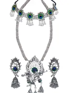 JMBW INTERNATIONAL Oxidized Silver Necklace & Earrings