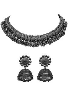 JMBW INTERNATIONAL Sterling Silver-Plated Oxidized Necklace and Earrings
