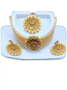 JMBW INTERNATIONAL Necklace With Earrings and Mangtika Jewellery Set